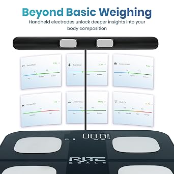 Smart Weight Scale for Body Weight with Mobile App | 8-Electrode Digital Weight Scale | BIA Technology for BMI, Muscle Mass & More | Bluetooth Connectivity