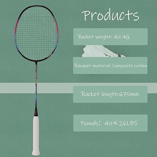 Miniatura 2 de YAKS Juego de raquetas de bádminton de entrenamiento para estudiantes adultos de alta elasticidad, 4U4G, 3 uds, 4U4G, profesional, ultra ligero,