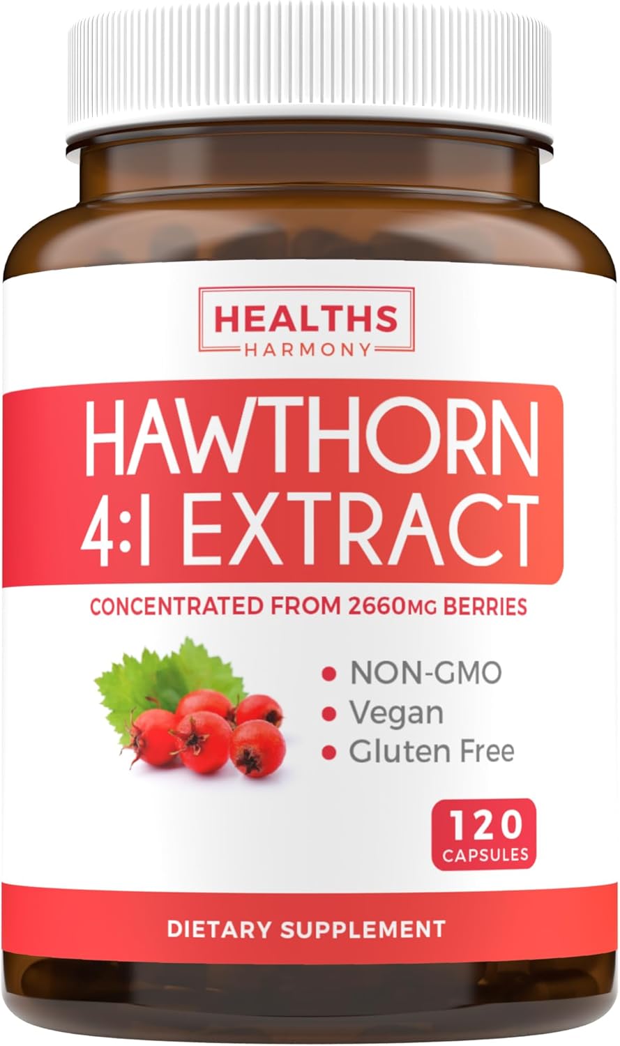 Hawthorn Berry 41 Extract (120 Capsules) Supports Healthy Blood