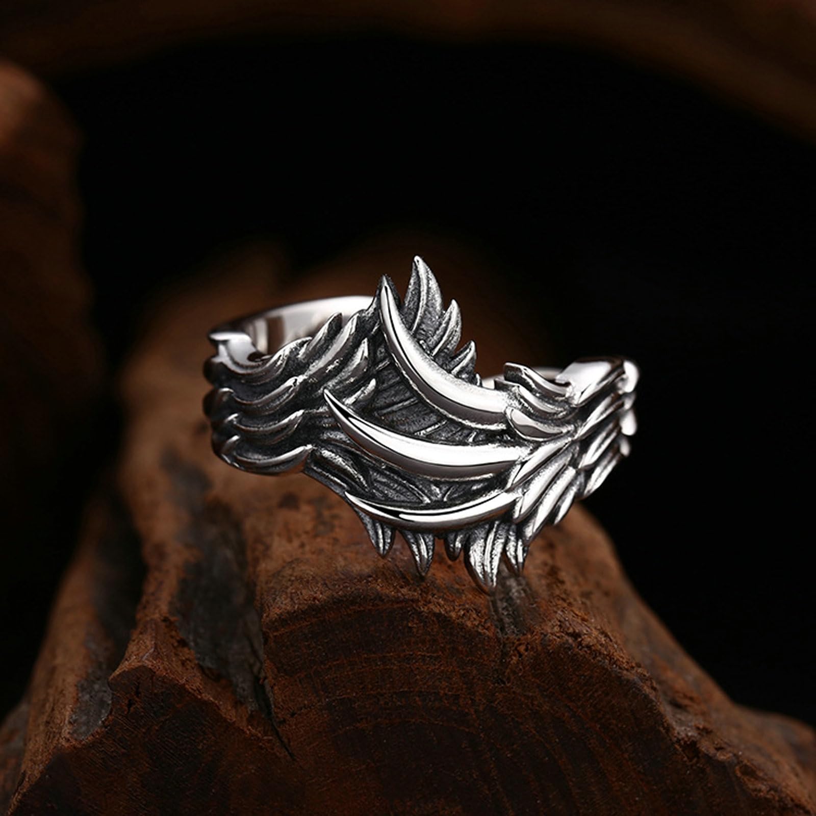 Bague en Argent 925 Homme Réglable Ouverte