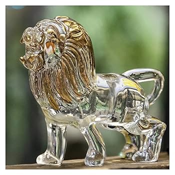 天然石水晶のライオン　置物　彫物NO.072004 Amazon.co.jp: 彫刻工芸品 天然石 ライオンの置物 クリスタルと