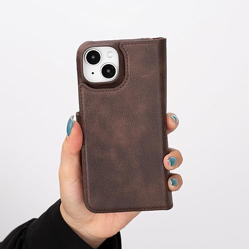 Miniatura 9 de Venito Funda tipo cartera para iPhone 15 con tarjetero y bloqueo RFID, funda de cuero para teléfono, funda desmontable de 6.1 pulgadas, Florencia -