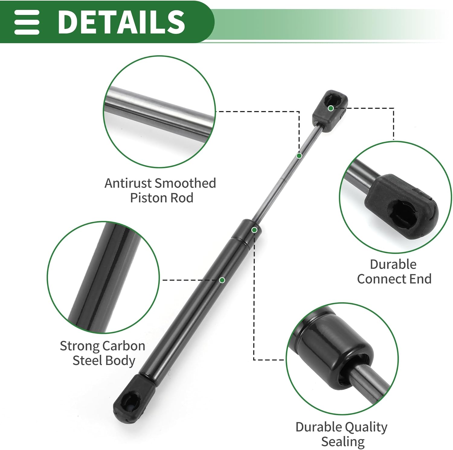 Motoforti Universal Lift Supports Struts Lift Support Shock 10inch/254mm 60lb/267N/27kg Black