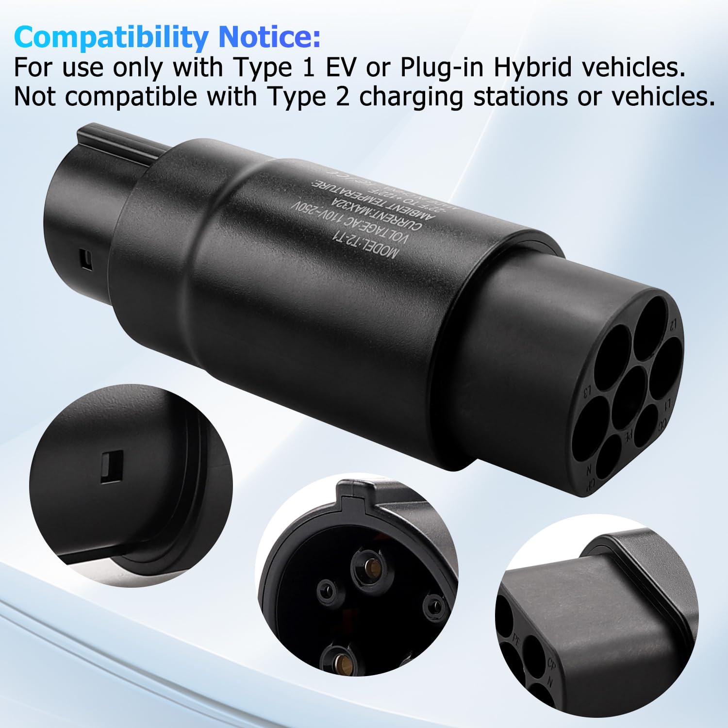 Erato Typ 2 do typu 1 adapter do ładowania EV Konwerter 32 A AC