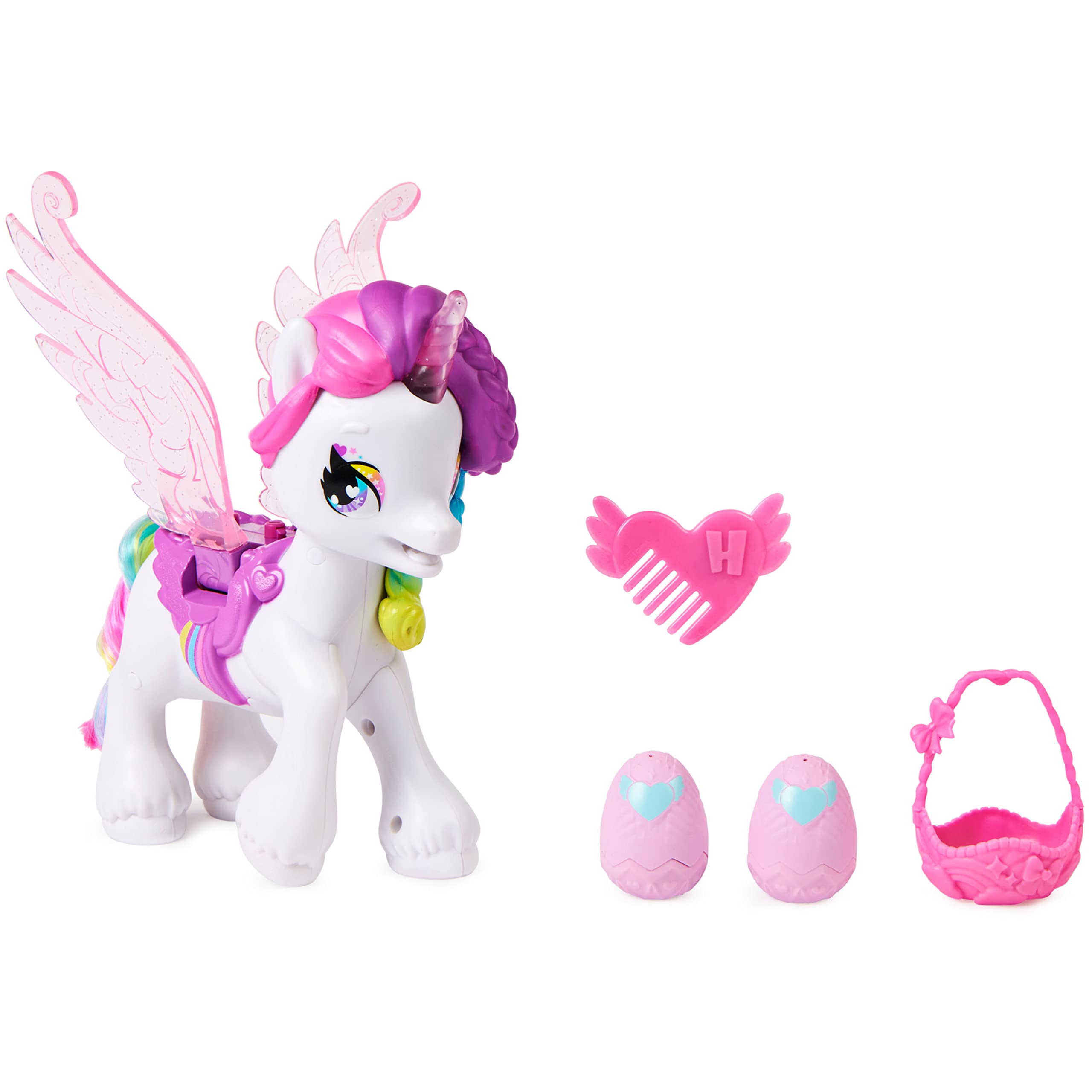 Hatchimals Unicorno interattivo con Ali mobili e Oltre 60 Effetti Luminosi e sonori per Ragazze dai 5 Anni in su