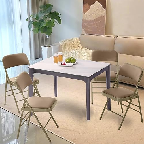 Miniatura 2 de CYCLONE SOUND Paquete de 4 sillas plegables con cojín y respaldo acolchados de poliuretano, sillas de metal de grado comercial con cómodo cojín de