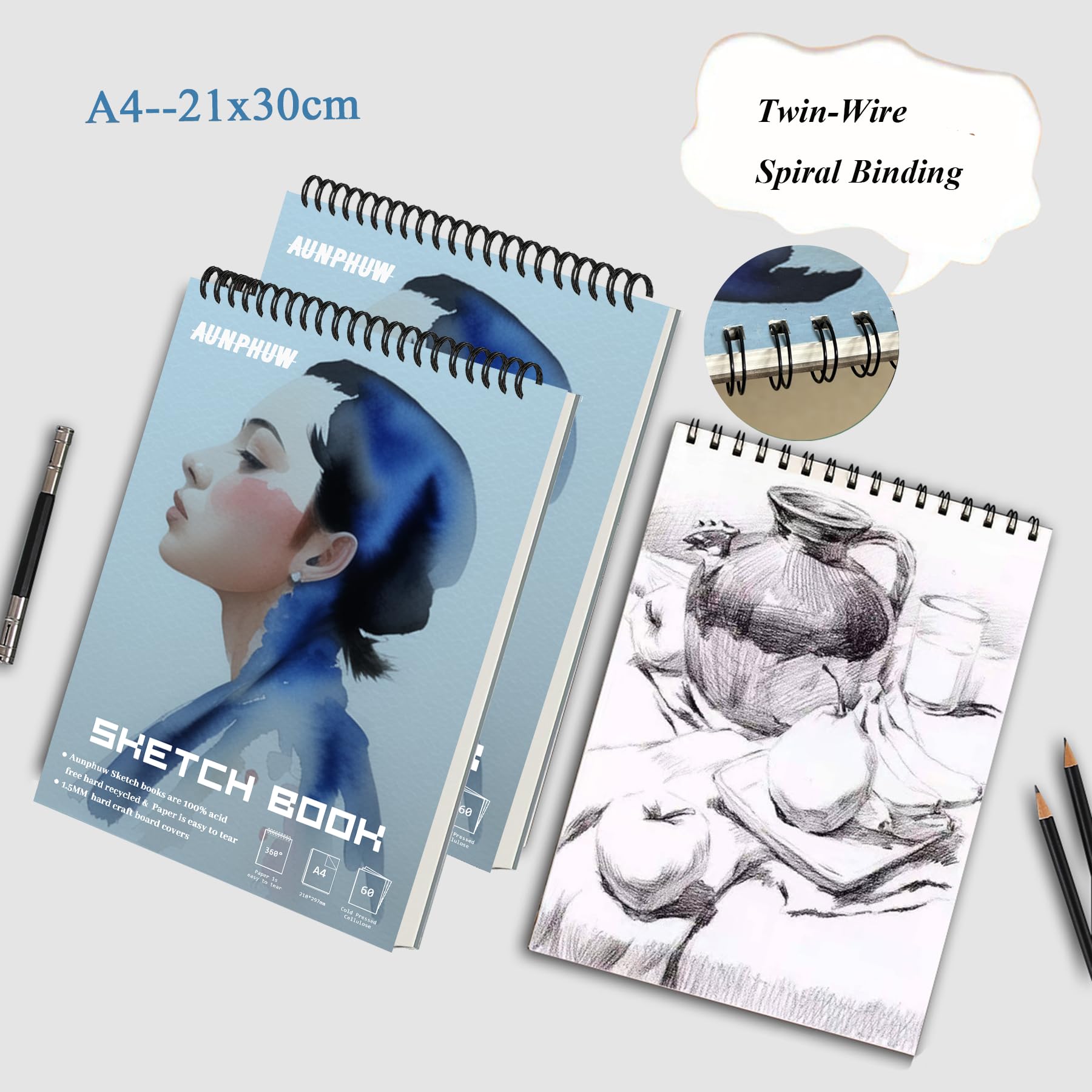 Aunphuw A4 Sketch Books Drawing Pad - Image 4