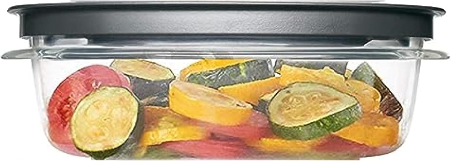Rubber maid Premier, 3 Cup Premier Flex & Seal Food Storage Set, 3 Tritan Containers, 3 Grey Flex and Seal Lids, 6 Piece Bundle Set Bundle
