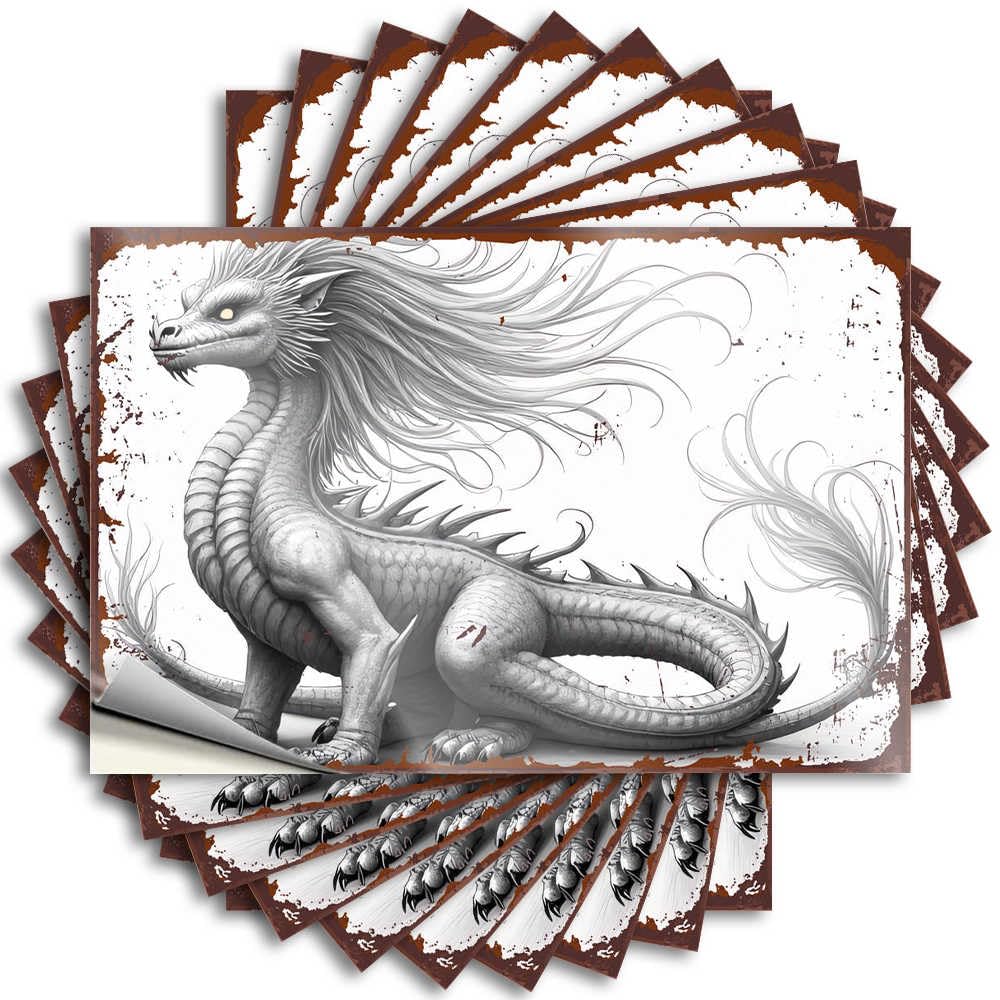 Whispering Winds: The Majestic White Dragon Lake Life Decor Men DIY | Tall Tattoos Window Removable Vinyl Sticker Decal(12X18CM)