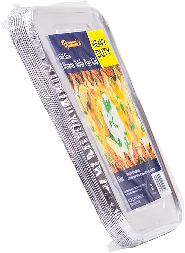 Miniatura 7 de Dynamic Heavy Duty Aluminum Half Size Steam Table Lid, Total of 100 lids (10 packs of 10 count) Lid Size 12.95" x 10.7" x 0.75" - Steam, Even Heat
