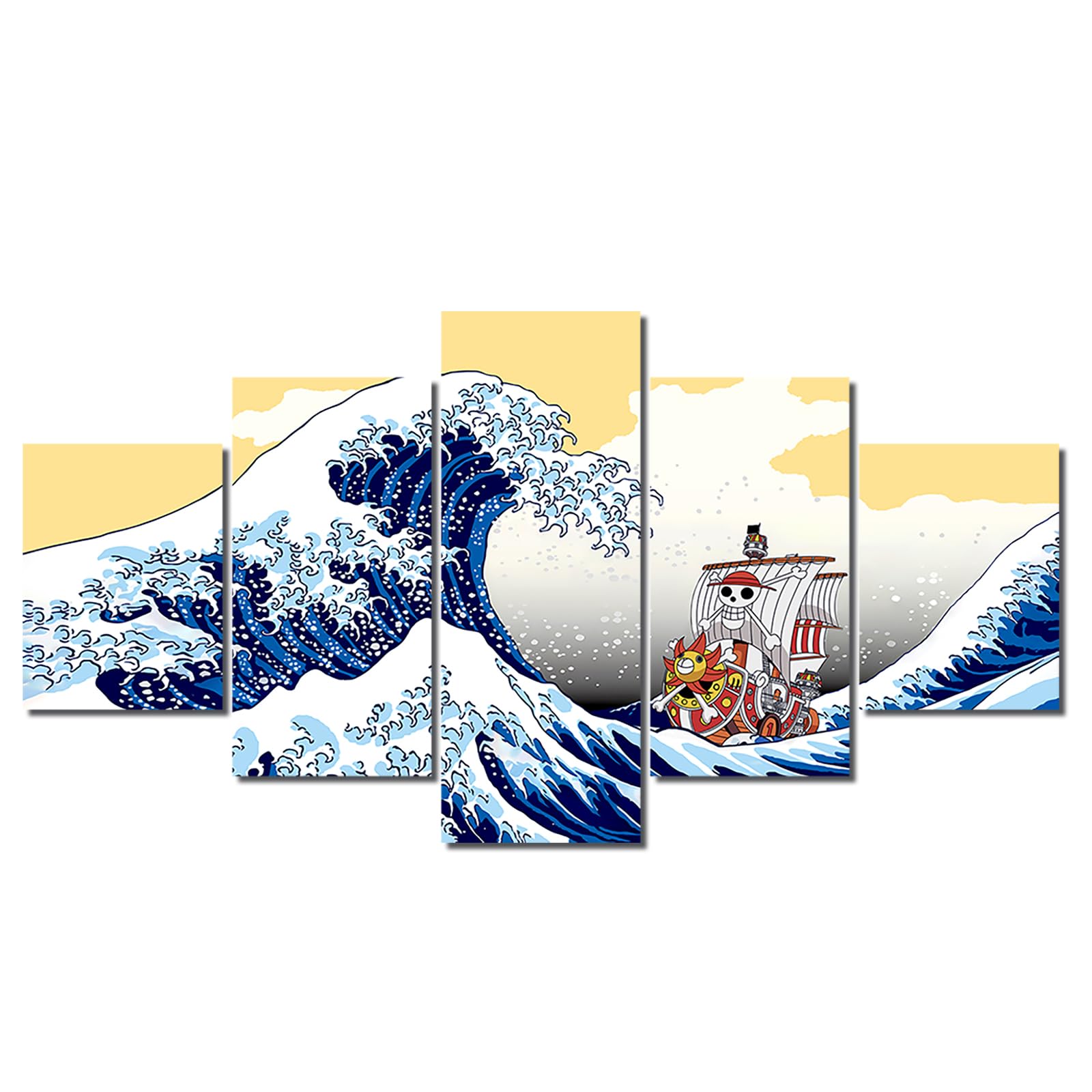 Thspinut Anime Poster Thousand Sunny Oda's Art Ukiyo-e Canvas HD Print Wall Art For Living Room Bedroom Office Decor Boy Gift, Unframed