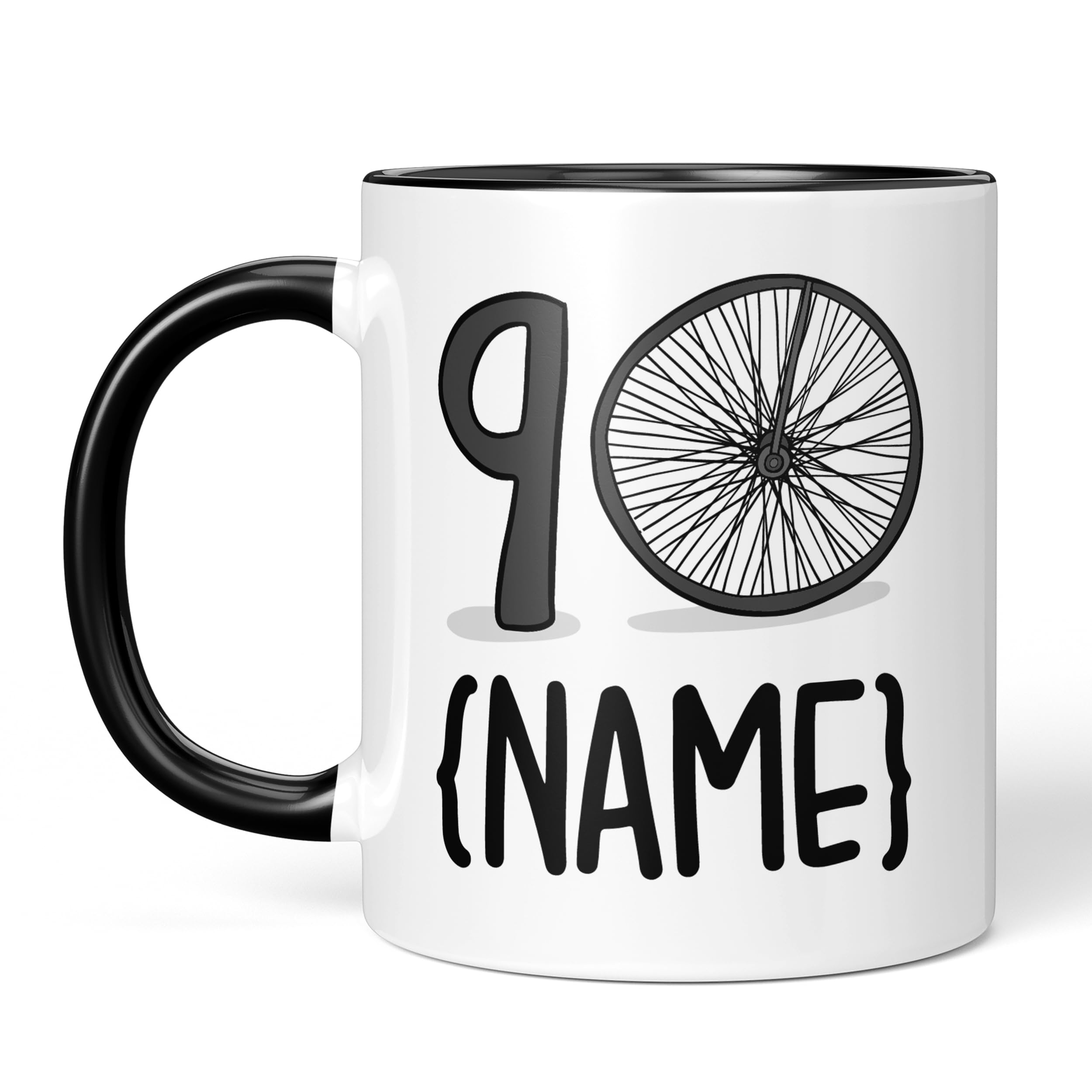 TeePee Creations Bike Milestone Mug (90th), Bike 90th Birthday, Funny Cycling, Gift for Grandma, Present for Grandad, for Friend, Funny Birthday Gift, Cyclist