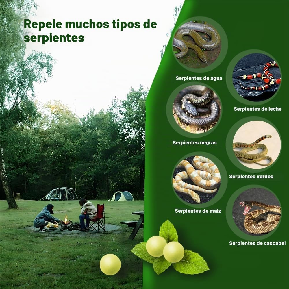 Repelente de serpientes para patio potente, bolas repelentes de serpientes, repelente de serpientes para patio trasero al aire libre, repelente de serpientes para interiores y mascotas, repelente de