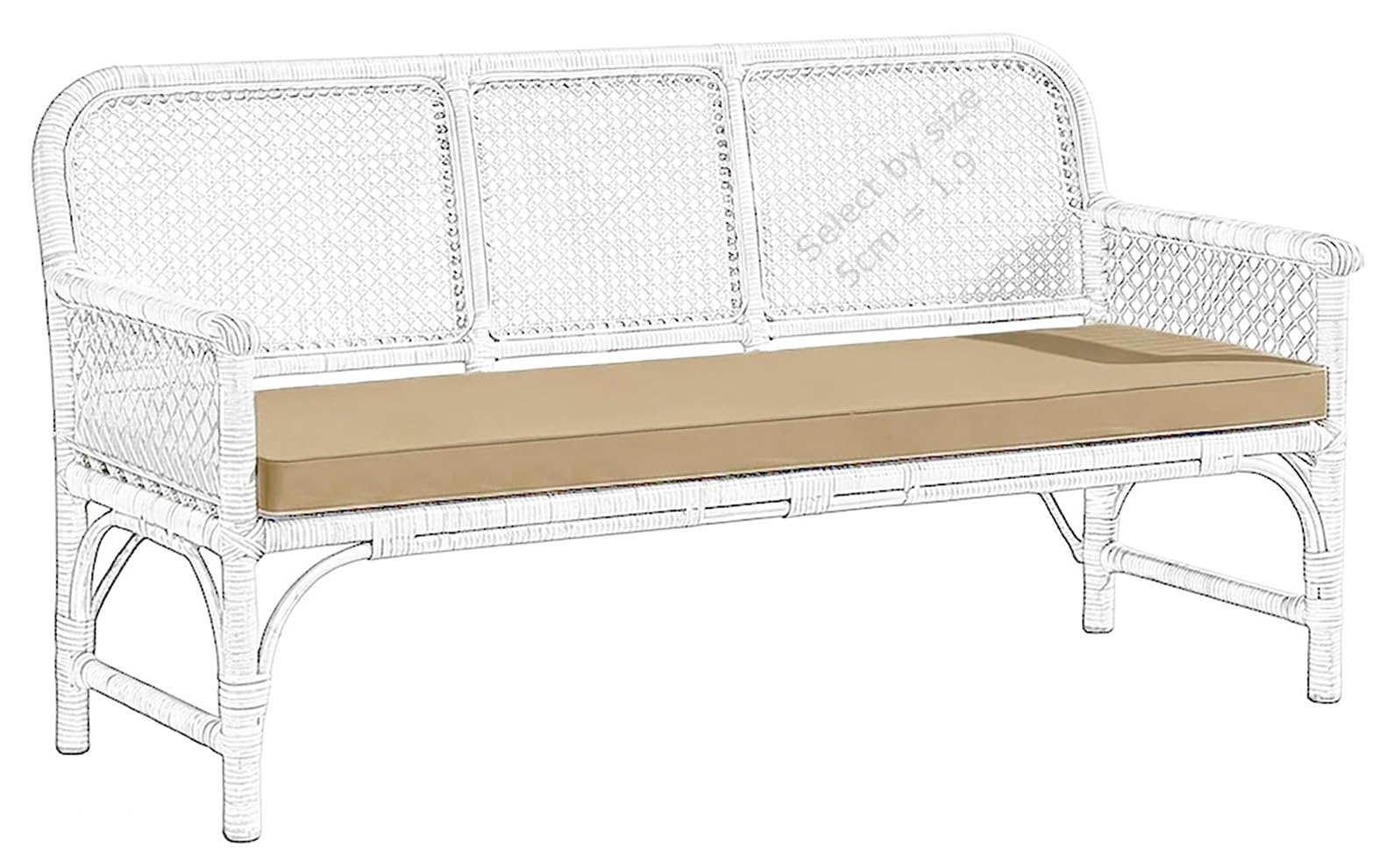 Ynjjka Khaki Outdoor Bench Cushion Waterproof 80% 48X18 54X18 48 X 16 44 X 18 48X20 40X18 36X14 60 Inch With Filling, Comfortable Cushion For Patio Porch Swing Garden Furniture(,120X50 Cm 47X20 In)
