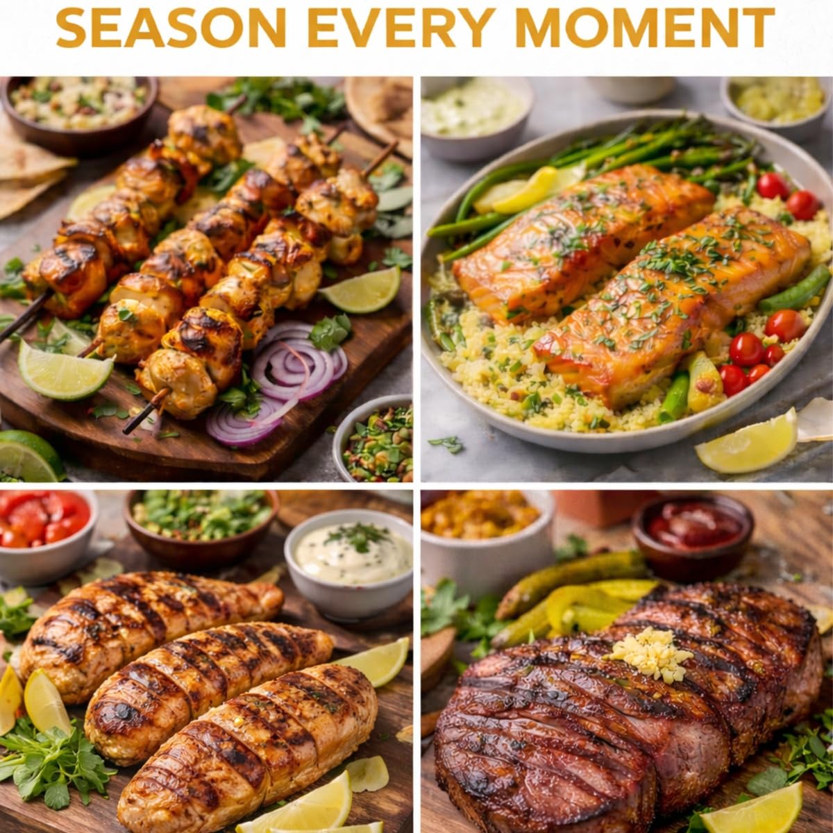 Marliss "Season Every Moment," Seasoning Gift Set 5-Pack Gourmet Cooking Spices. Premium quality Seasonings that are Star-K Kosher & Made here in the USA!