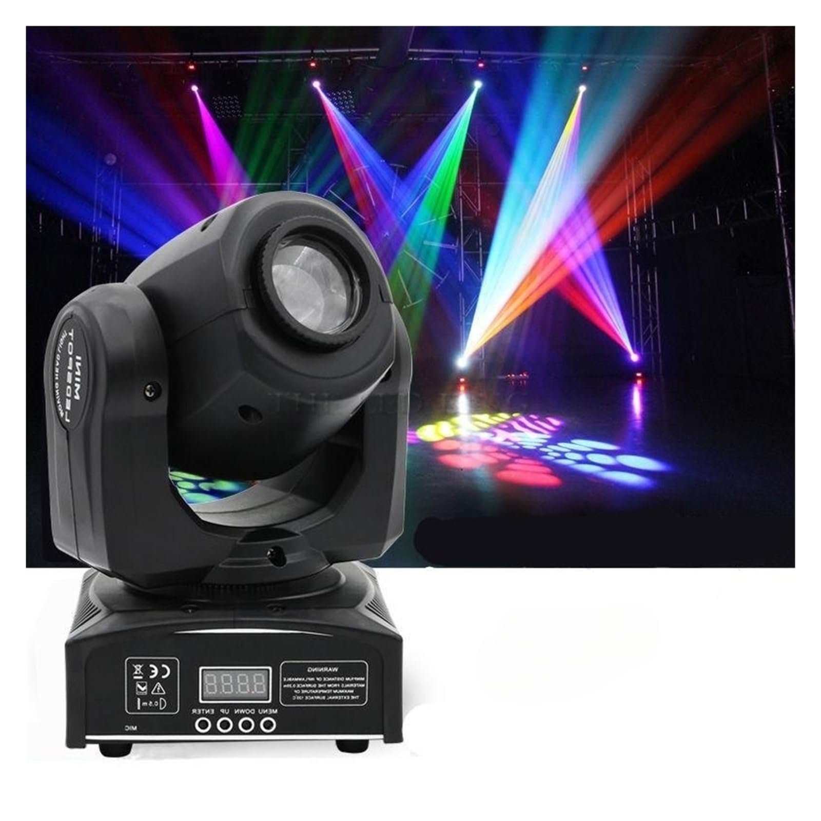 Bühnenlichter, 8 Muster Moving Head Licht 30W LED Beam Projektor 512 Steuerung DJ Disco Party Hochzeit Fiesta Ausgefallener Bühnenbeleuchtungseffekt