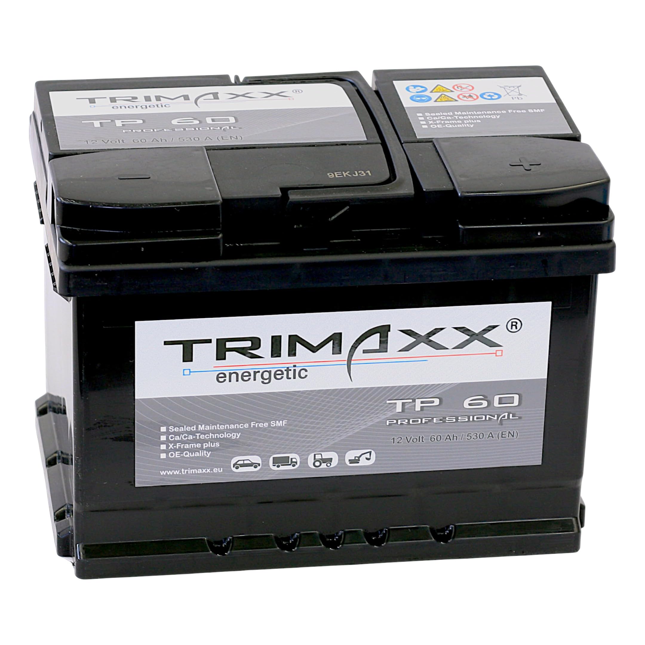 Autobatterie 60Ah 12V 540A/EN mehr Startkraft Starterbatterie ersetzt Batterie 59Ah 61Ah 63Ah 62Ah 64Ah 65Ah, PKW