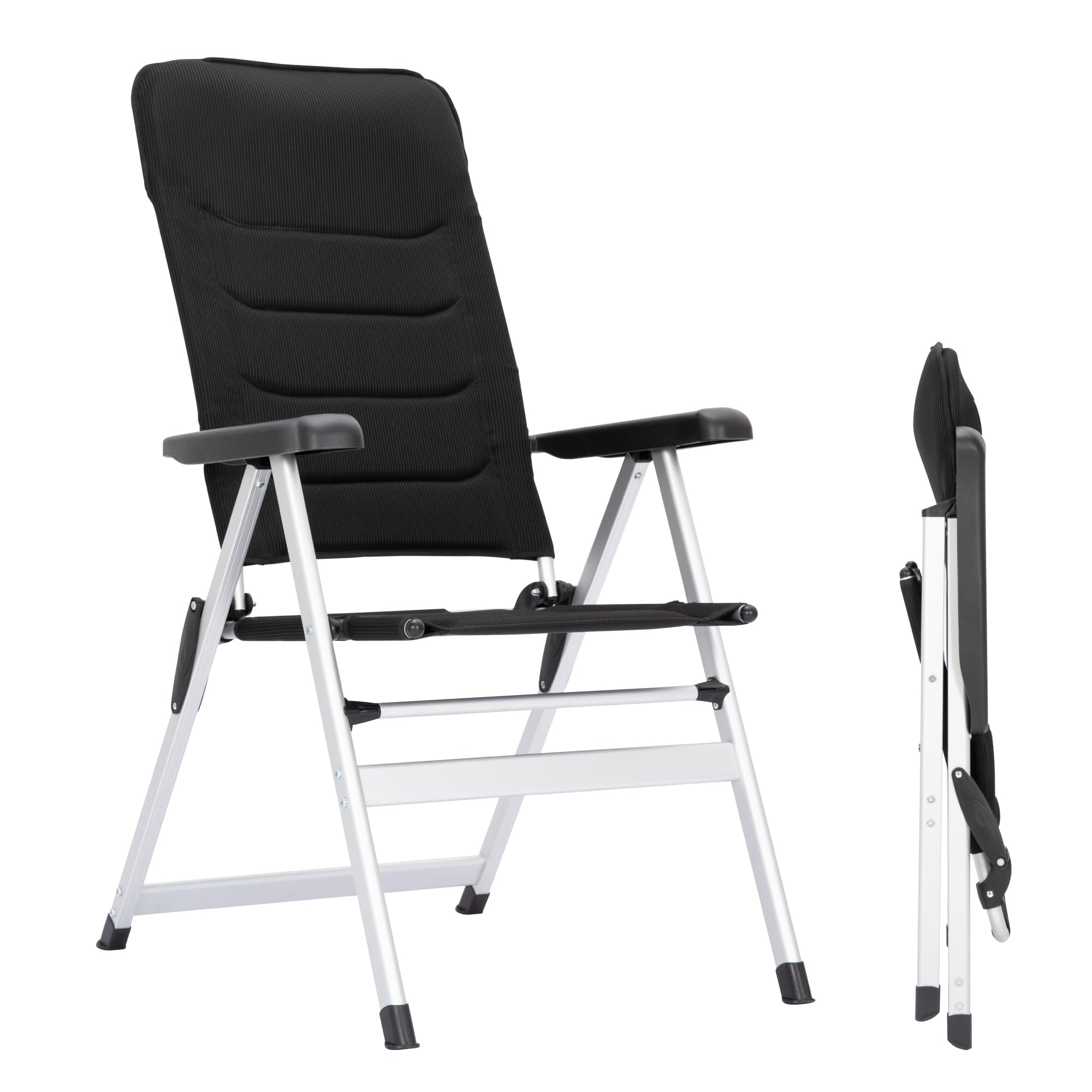 PHI VILLA Gartenstühle Hochlehner, Aluminium Klappstuhl Campingstuhl