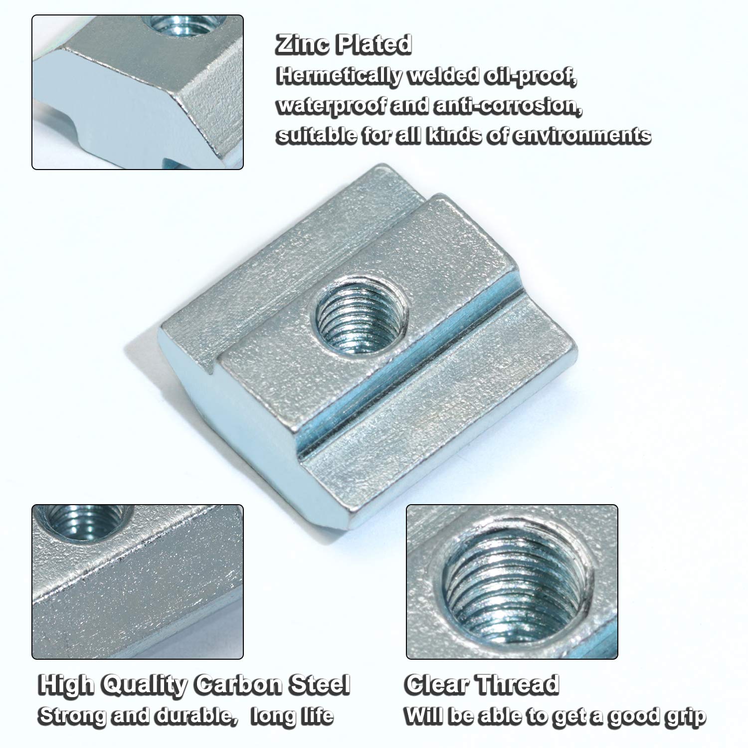 Buy Boeray 25 pcs 45 Series Metric Carbon Steel Tee Nuts M8 Sliding T