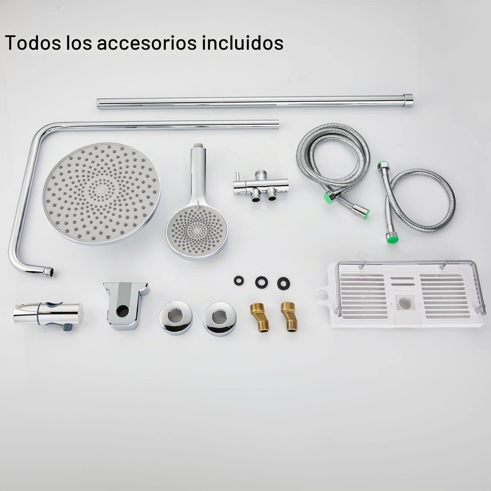 Columna Ducha Cromo, Sistema de Ducha Altura Regulable, Columna de ducha con ducha de mano