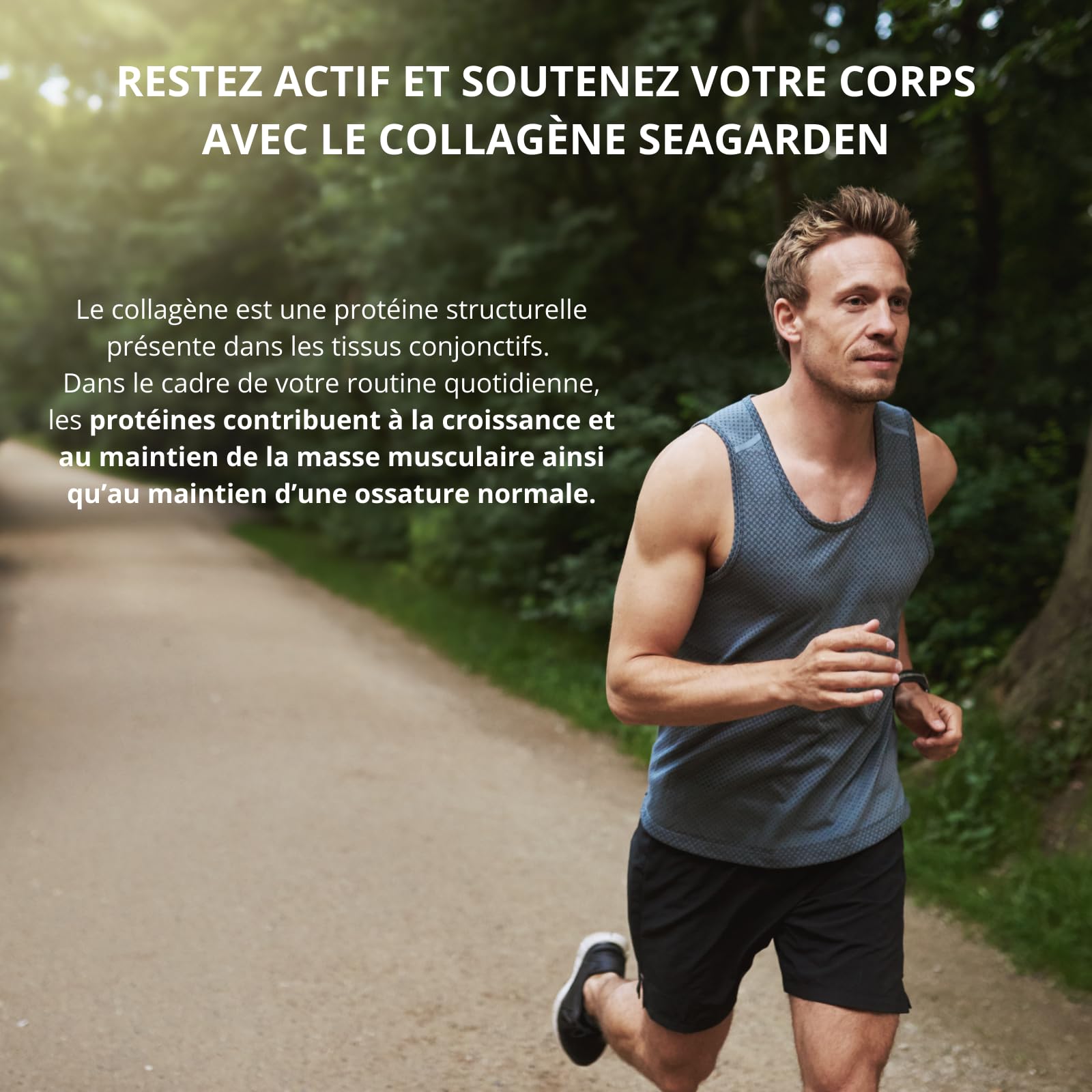 Seagarden Collagène marin en poudre pur Type I -Pour les articulations, les Os, les Muscles, la Peau - Pre Workout Booster Puissant - Non aromatisé - 300g 2 mois (Sans saveur)
