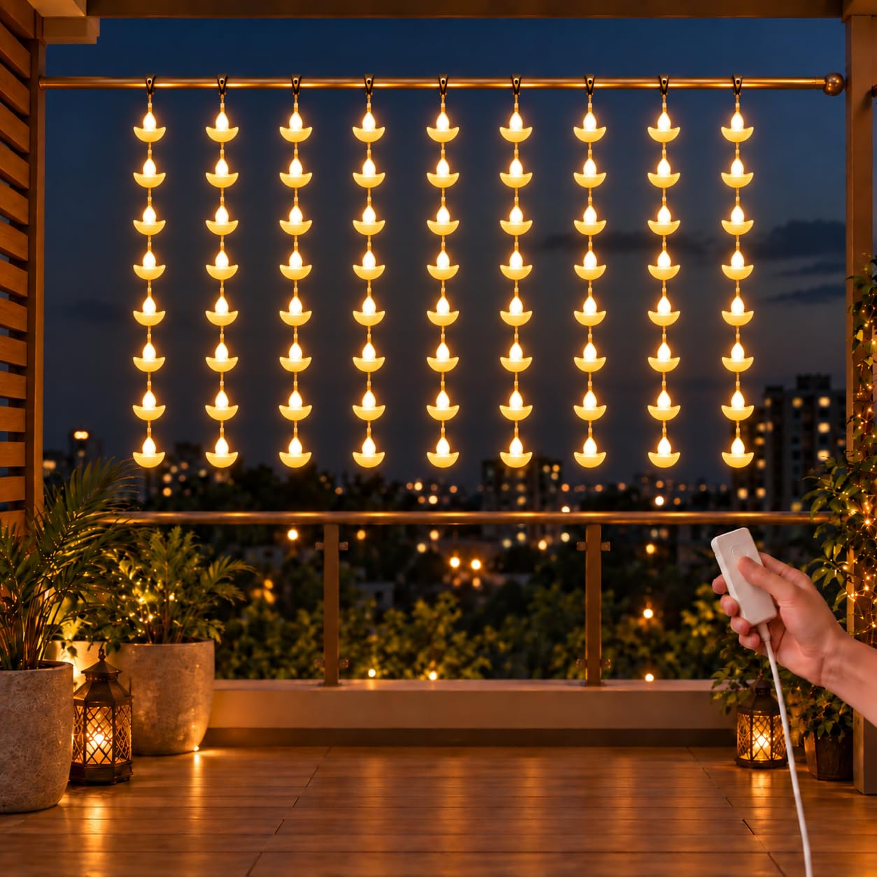Diya Fairy Lights - 80 LED String Lights -1