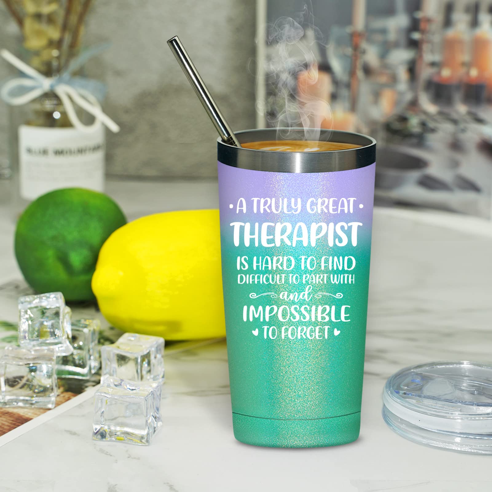 Grifarny Therapist Gifts Mental Health - Physical Therapists Gifts for Women - Christmas, Therapy Gift for Therapists - A Great Therapist is Hard to Find Tumbler Cup 20oz