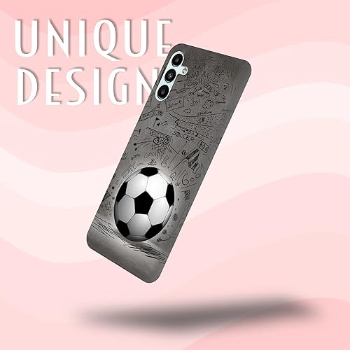 Miniatura 4 de Glisten - Funda para Samsung Galaxy A13 5G, Samsung A13 5G - Diseño artístico de pared de balón de fútbol impreso delgado de plástico duro Funda