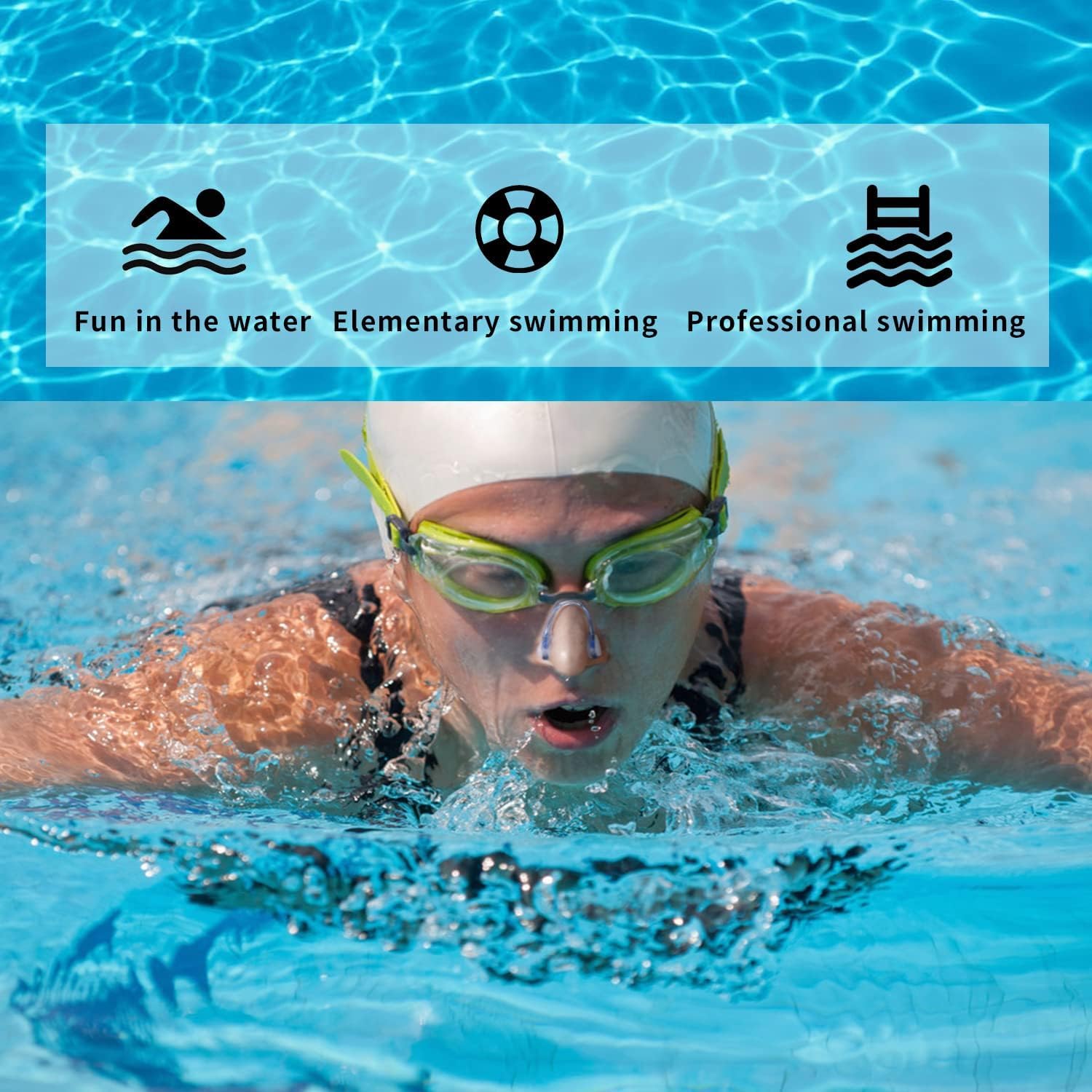 Tappanaso per Piscina, 6 PCS Clip per Naso da Nuoto, Morbido e Antiscivolo con Scatola di Immagazzinaggio,Tappi Naso Nuoto Clip per Adulti Bambini Principianti, Allenamento per Sport Acquatici