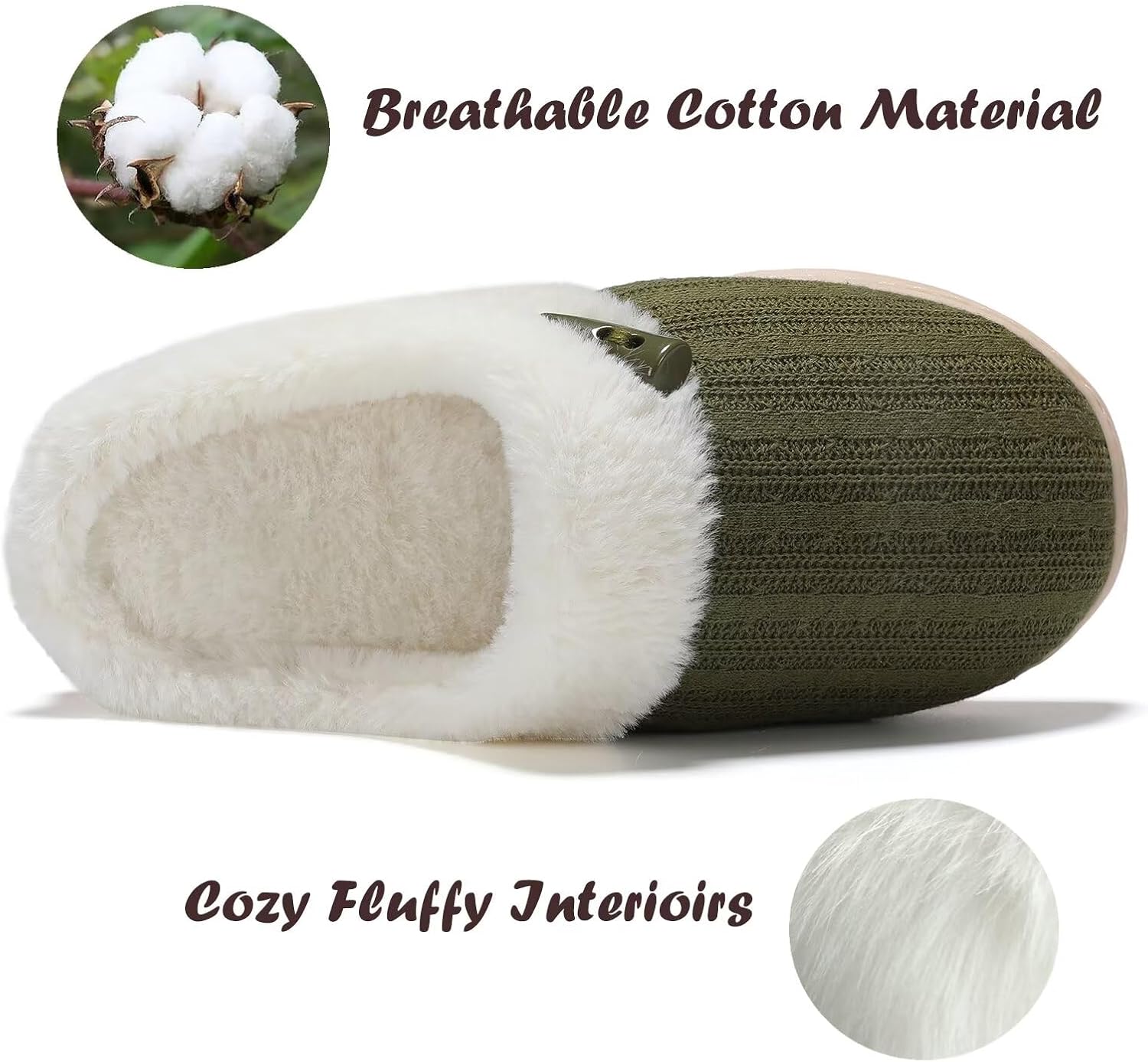 NineCiFun Women's Slip on Fuzzy Slippers Memory Foam House Slippers Outdoor Indoor Warm Plush Bedroom Shoes Scuff with Faux Fur Lining - Image 3