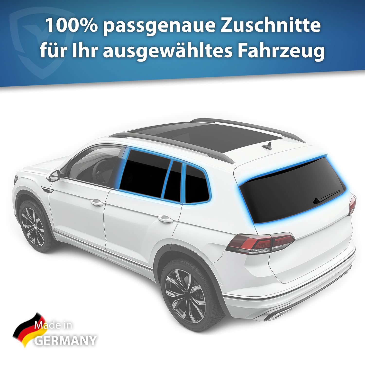Teinte de vitre pour VW Golf 8 VIII 2019-2027 (5 portes, compact) : film de protection solaire ajusté avec ABG pour fenêtre latérale arrière et vitre arrière, brise-vue | occultant à 95 %