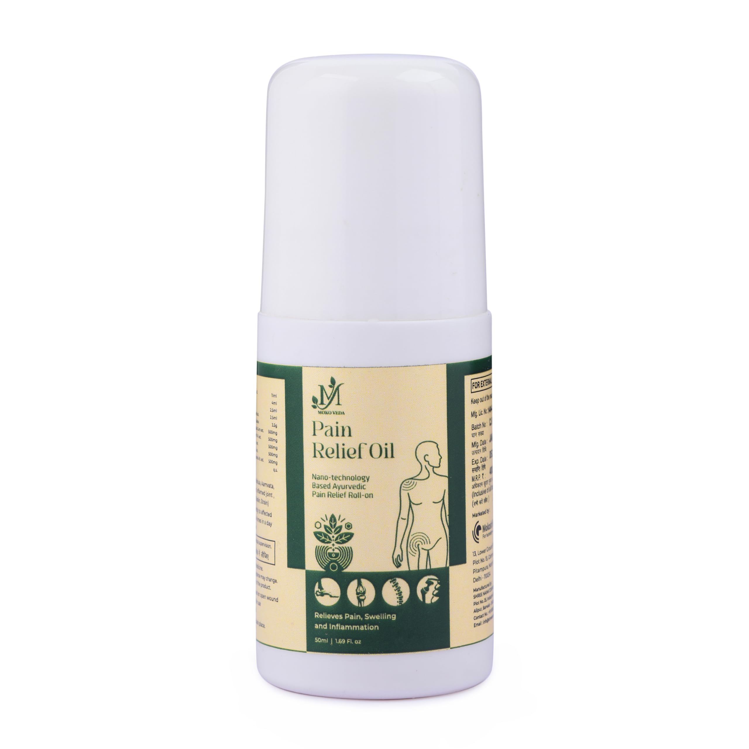 MOKO VEDA Pain Relief Oil Roll-On 50ml | Nano Technology Ayurvedic Formula for Muscle, Joint & Back Pain | Fast-Absorbing Plant-Based Oil | Pre & Post Workout Recovery 2