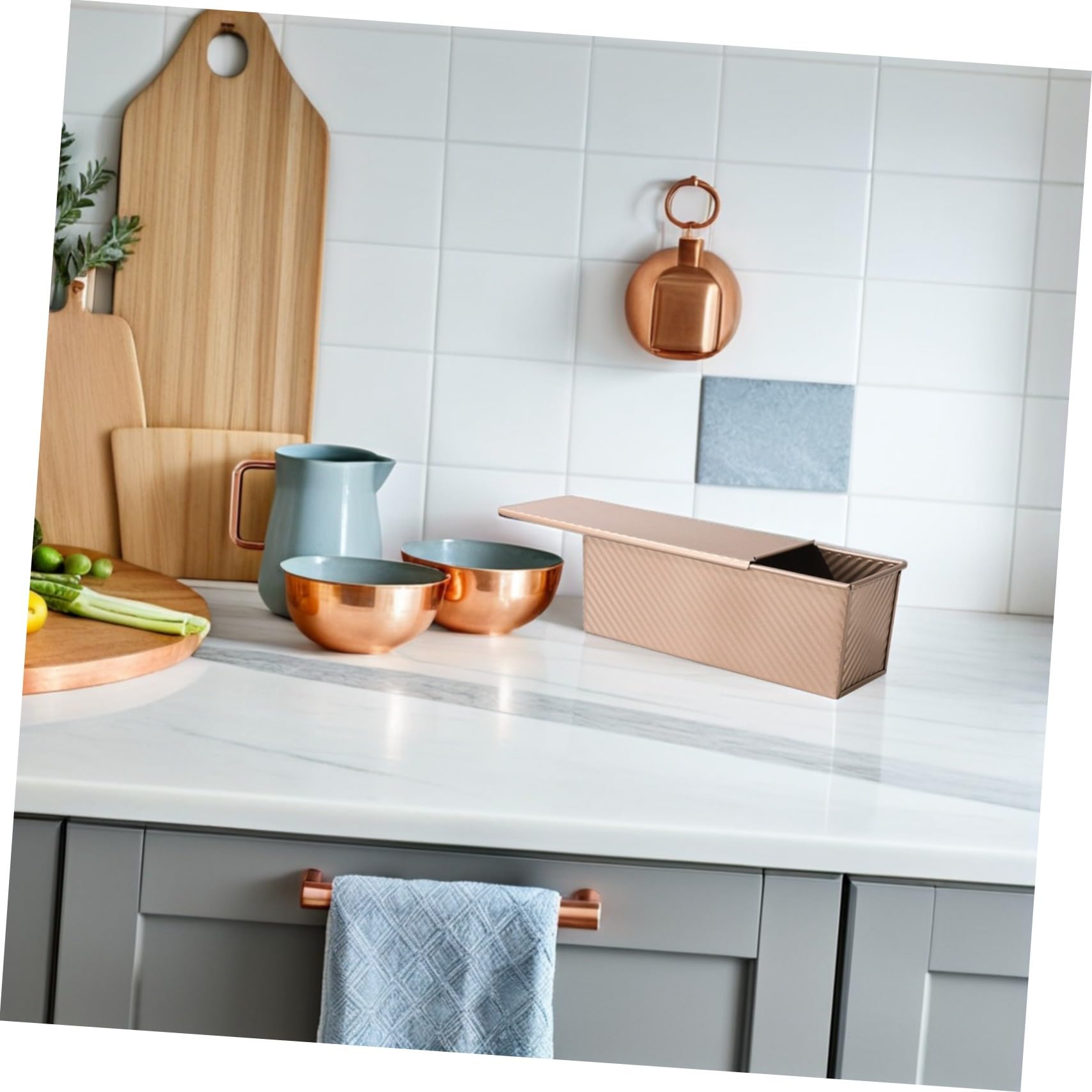 COLLBATH Caja de Tostadas de Acero al Carbono con Tapa para Pan Molde para Hornear Casa para Panadería
