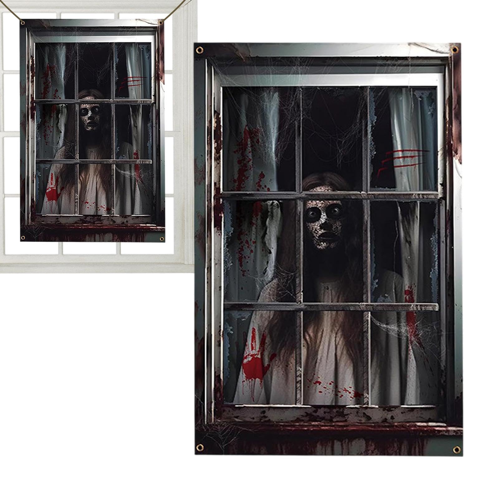 Amazon.co.jp: 怖い背景布 | ハロウィンパーティー ゴシックバナー