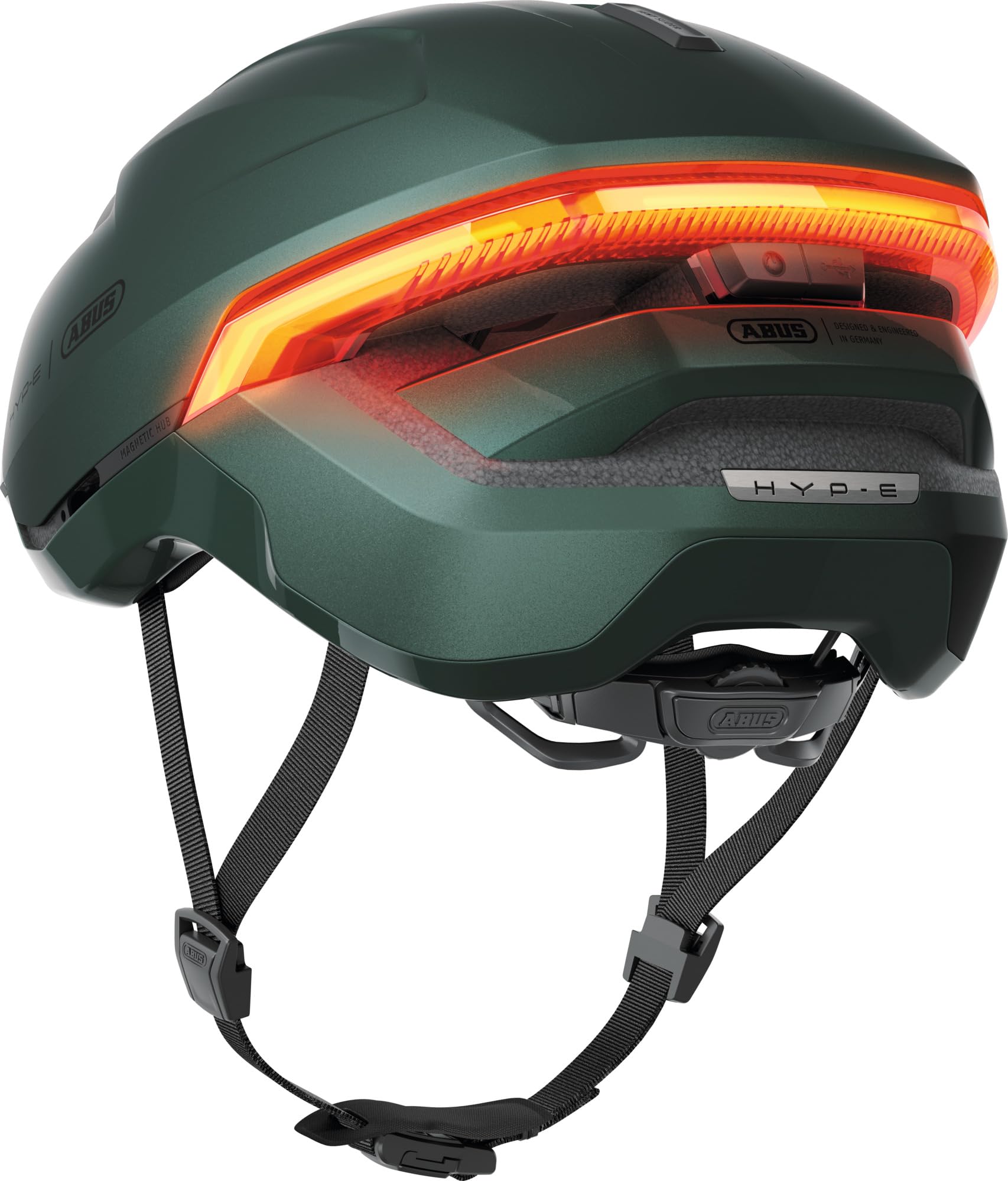 ABUS Casque de vélo HYP-E - Casque avec lumière Frontale, lumière arrière et lumière Clignotante - Convient Aussi pour Faire du vélo sur E-Bike et S-Pedelec - pour Jeunes et Adultes