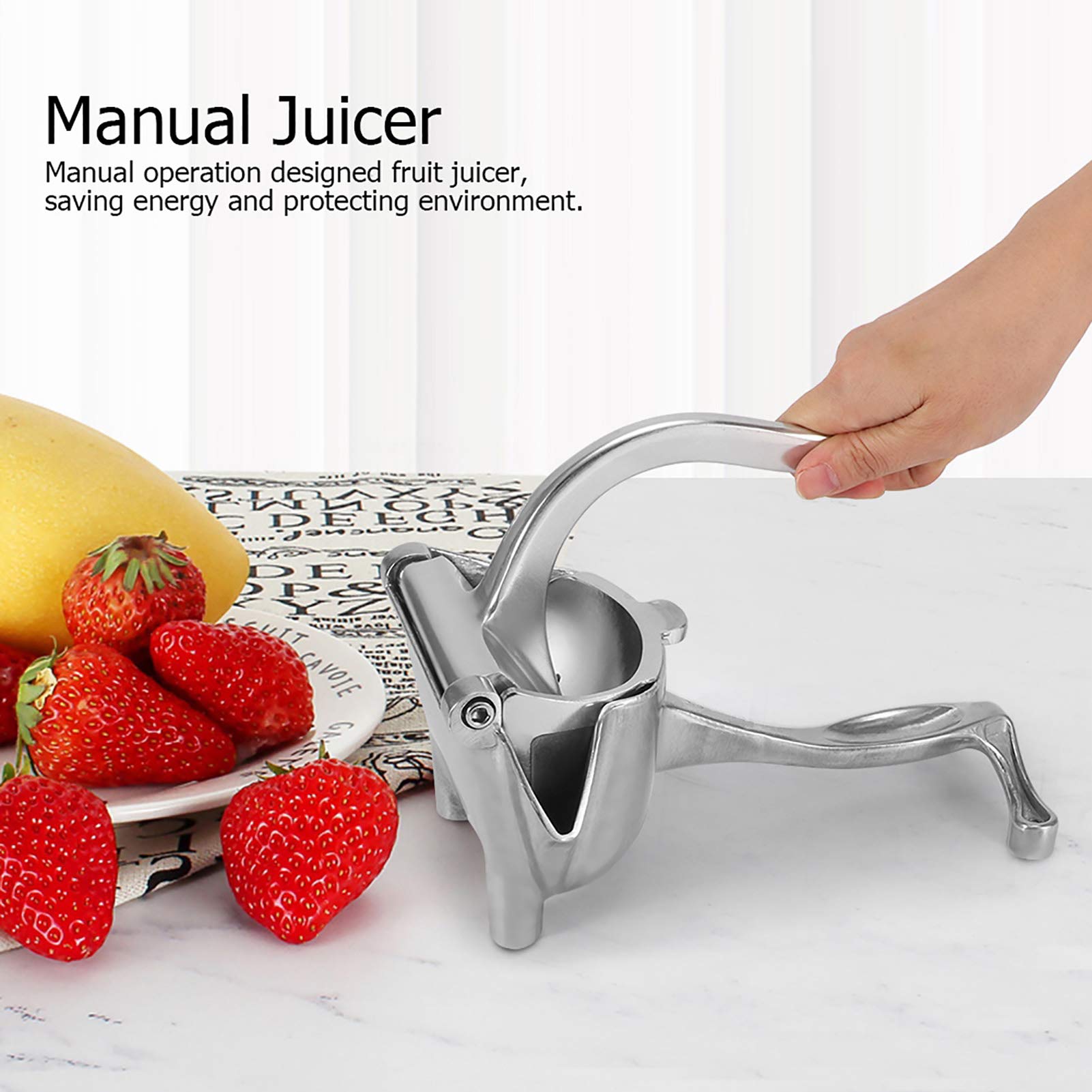 Aluminum Lemon Squeezer Manual Orange Juicer with Anti-Drip Design Triangular Nozzle Portable Fruit Press for Effortless Filtering Juice Extraction - Image 3