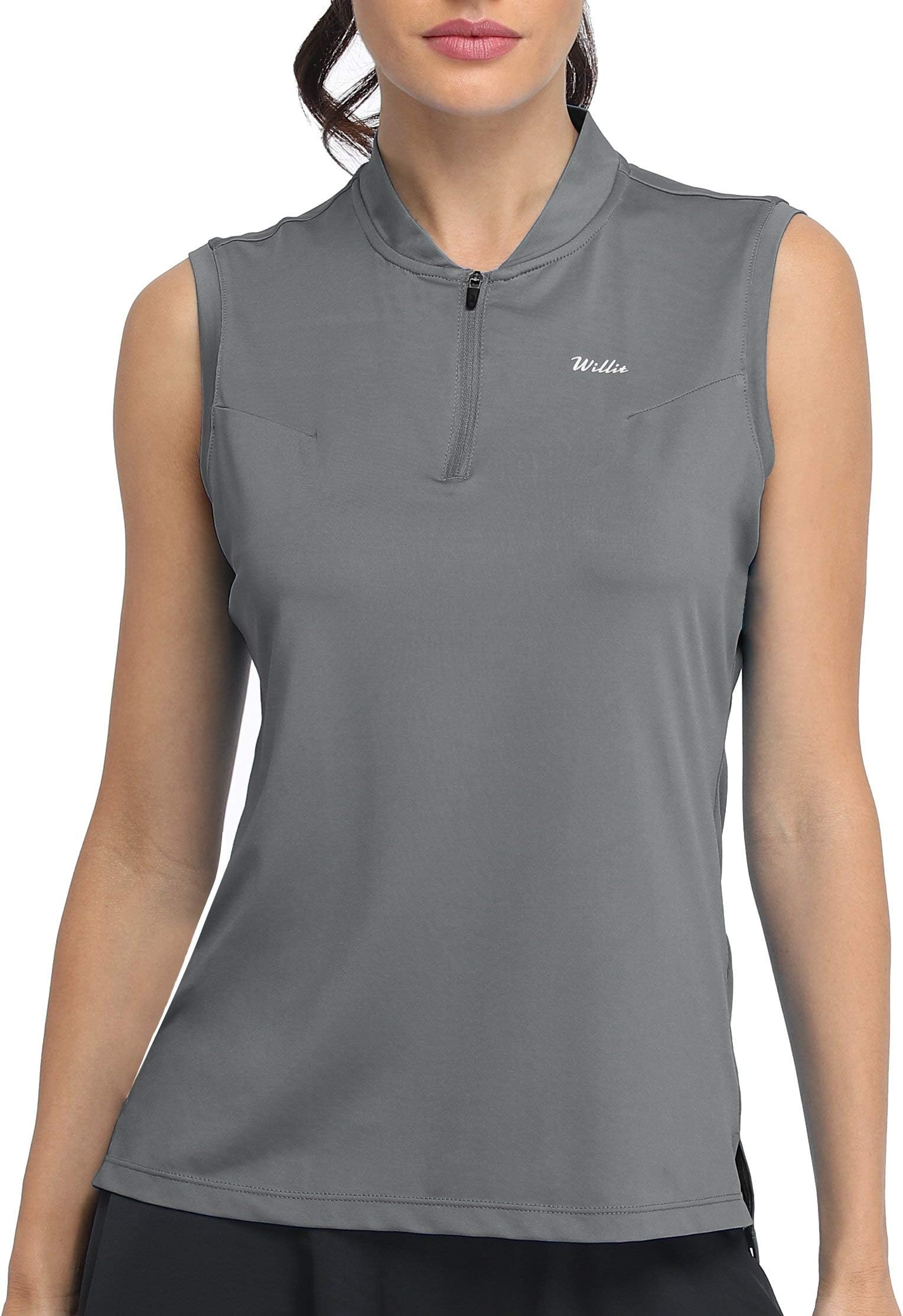 WillitWomen's Sleeveless Golf Shirts Polo Tennis Tank UPF 50+ Lightweight Quick Dry Athletic Shirts