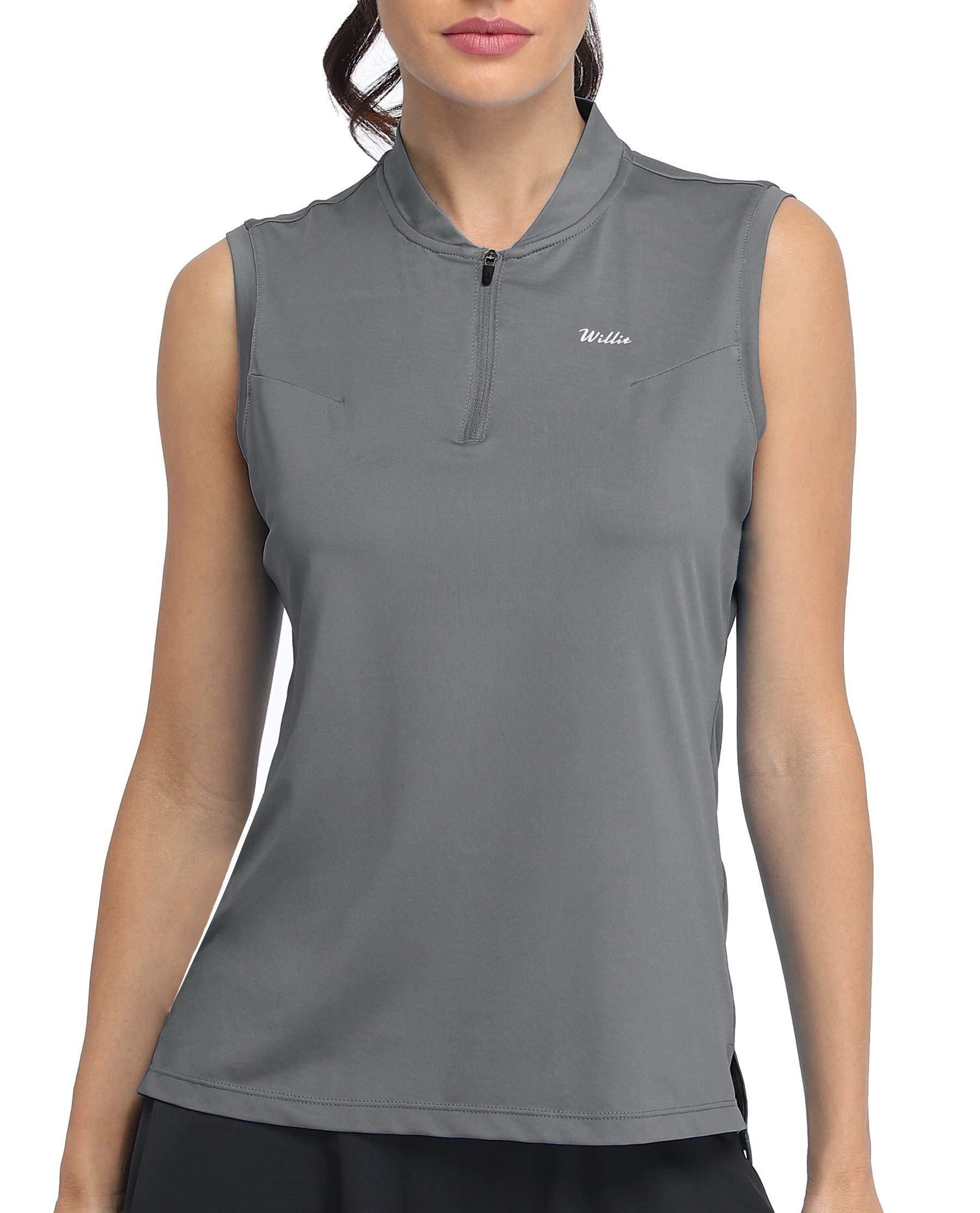 WillitWomen's Sleeveless Golf Shirts Polo Tennis Tank UPF 50+ Lightweight Quick Dry Athletic Shirts