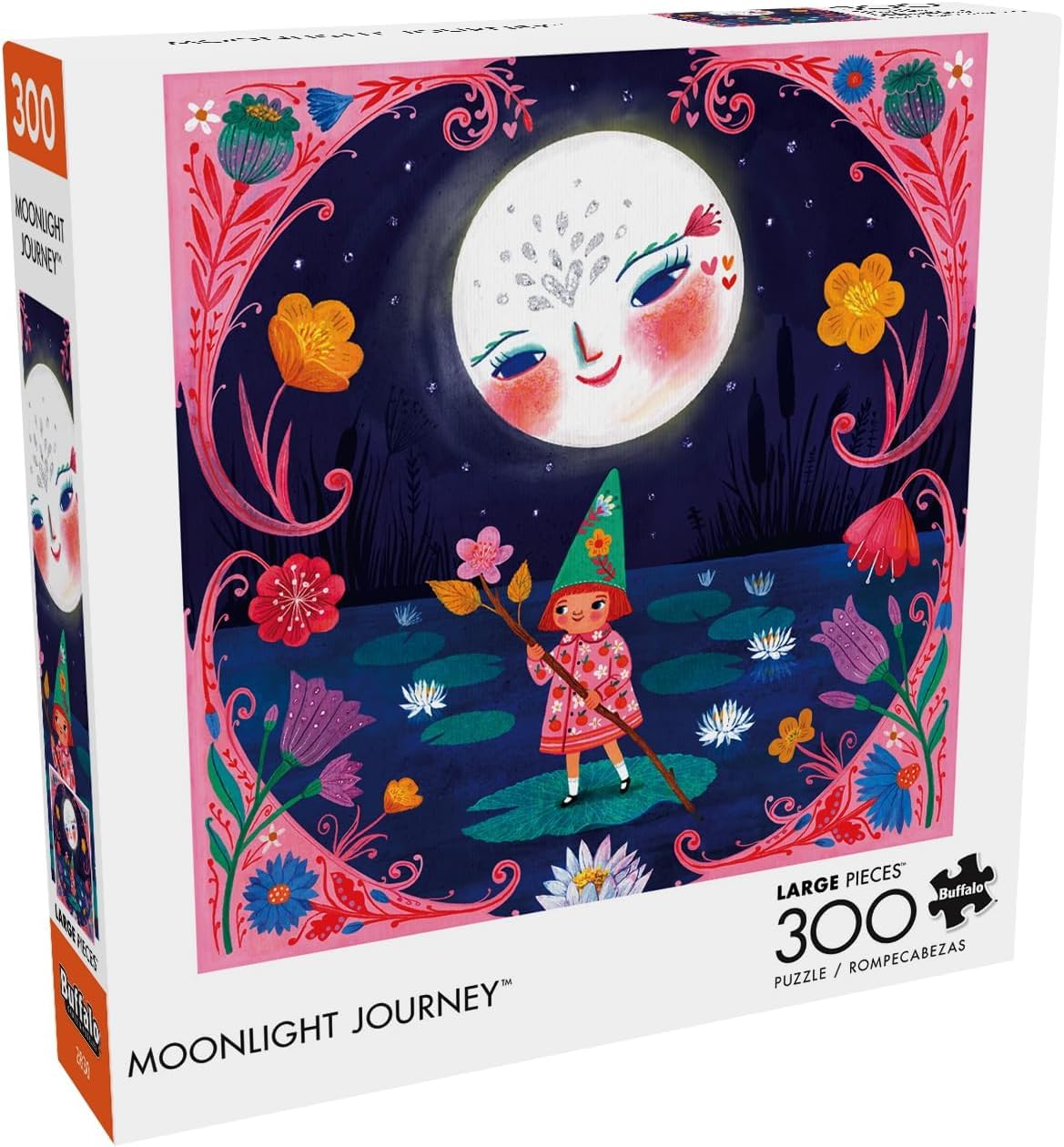 Buffalo Games - Moonlight Journey (Square) - 300 Large Piece Jigsaw Puzzle for Adults Challenging Puzzle Perfect for Game Nights - Finished Size 18.00 x 18.00