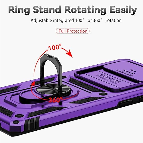 Miniatura 6 de Funda para Samsung Galaxy S10, con cubierta para lente de cámara, protector de pantalla HD, grado militar anillo de montaje en coche con soporte