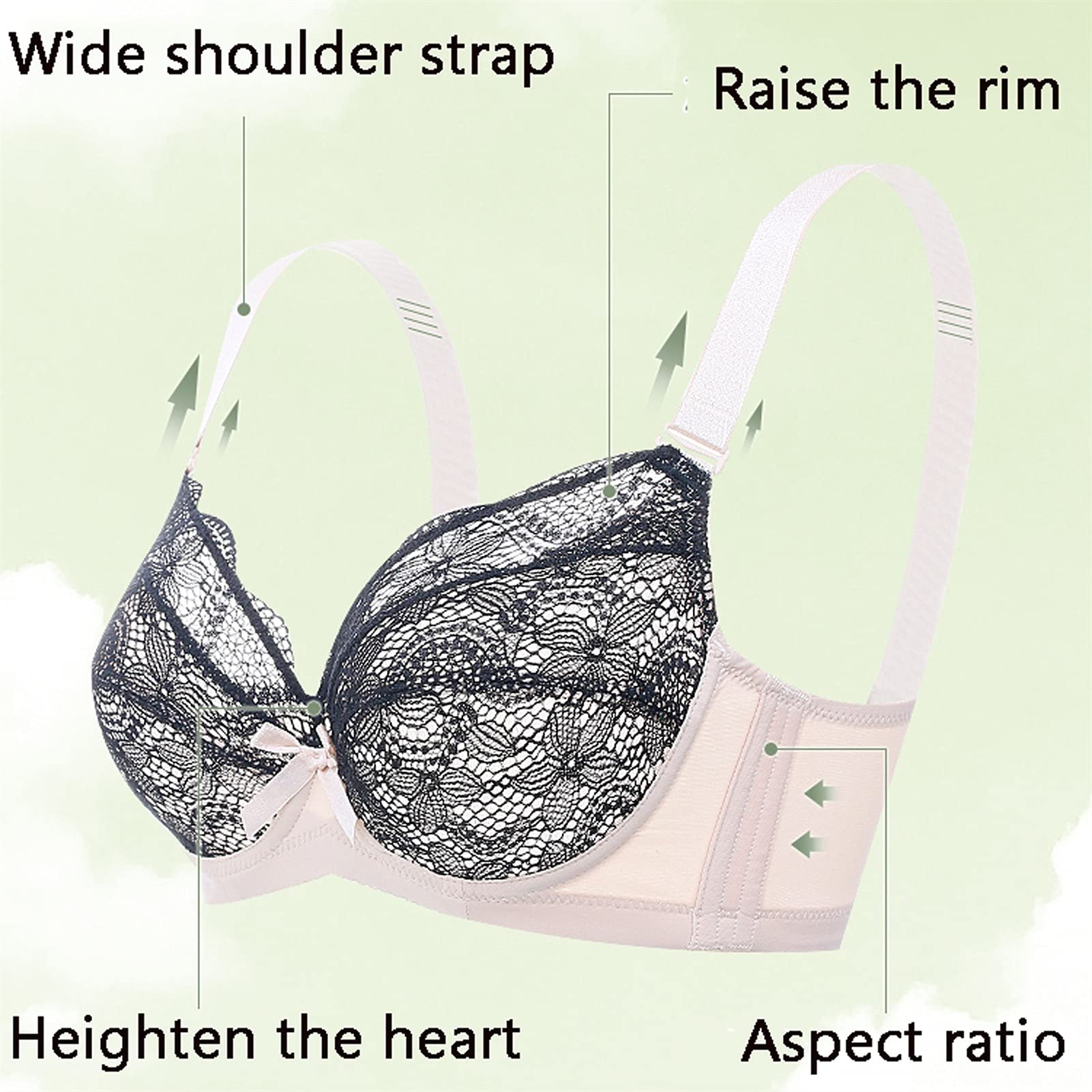 Sujetadores de figura completa para mujer, Minimizer Push Up Sexy Ultra Thin Lencería Bralette de cobertura completa con aros (color: blanco, tamaño: 90E)