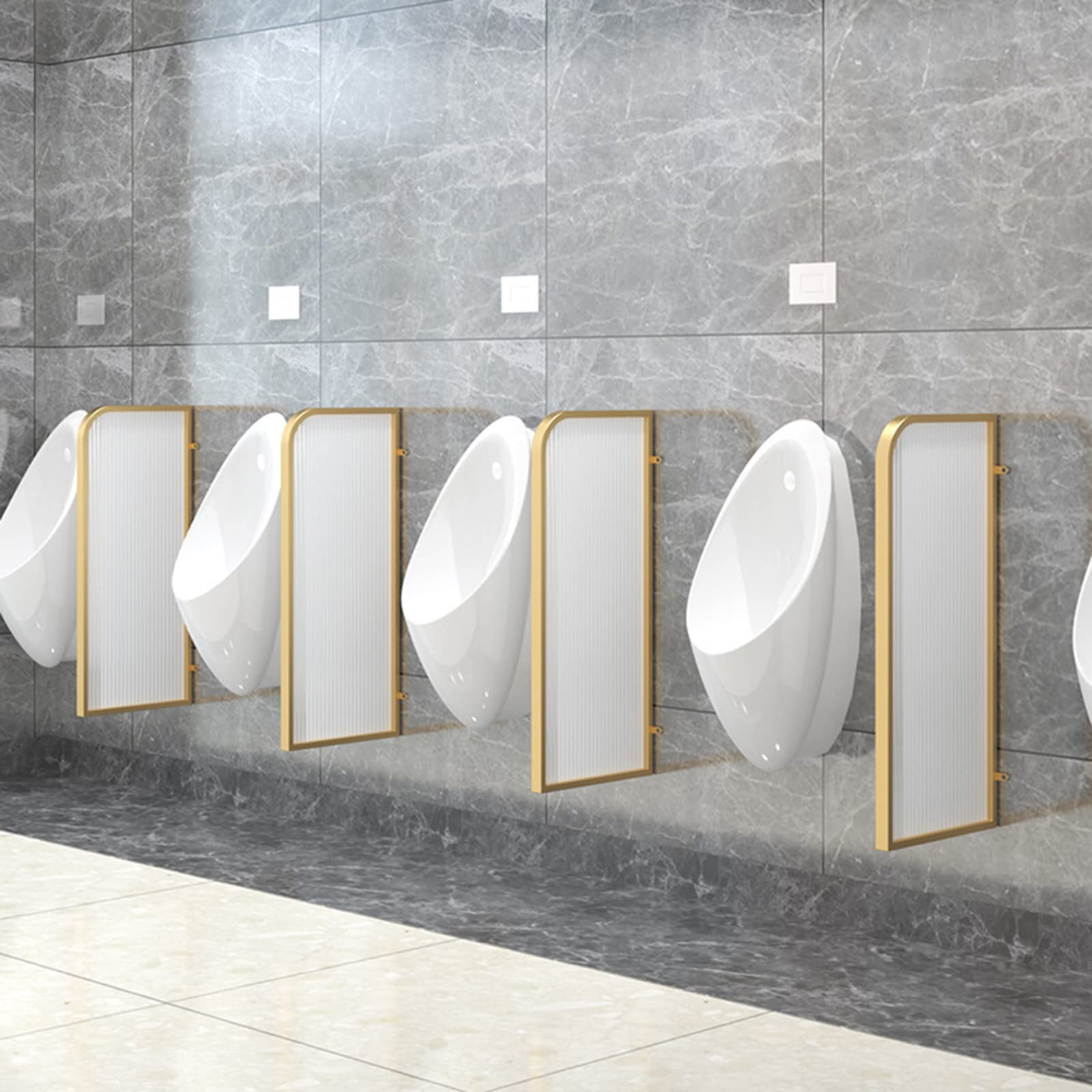GLJTUO Urinal Screen Toilet Partition, Urinal Divider Partition, Urinal Privacy Screens, Toilet Baffle Panel Room Dividers Decorative,Gold-5pcs