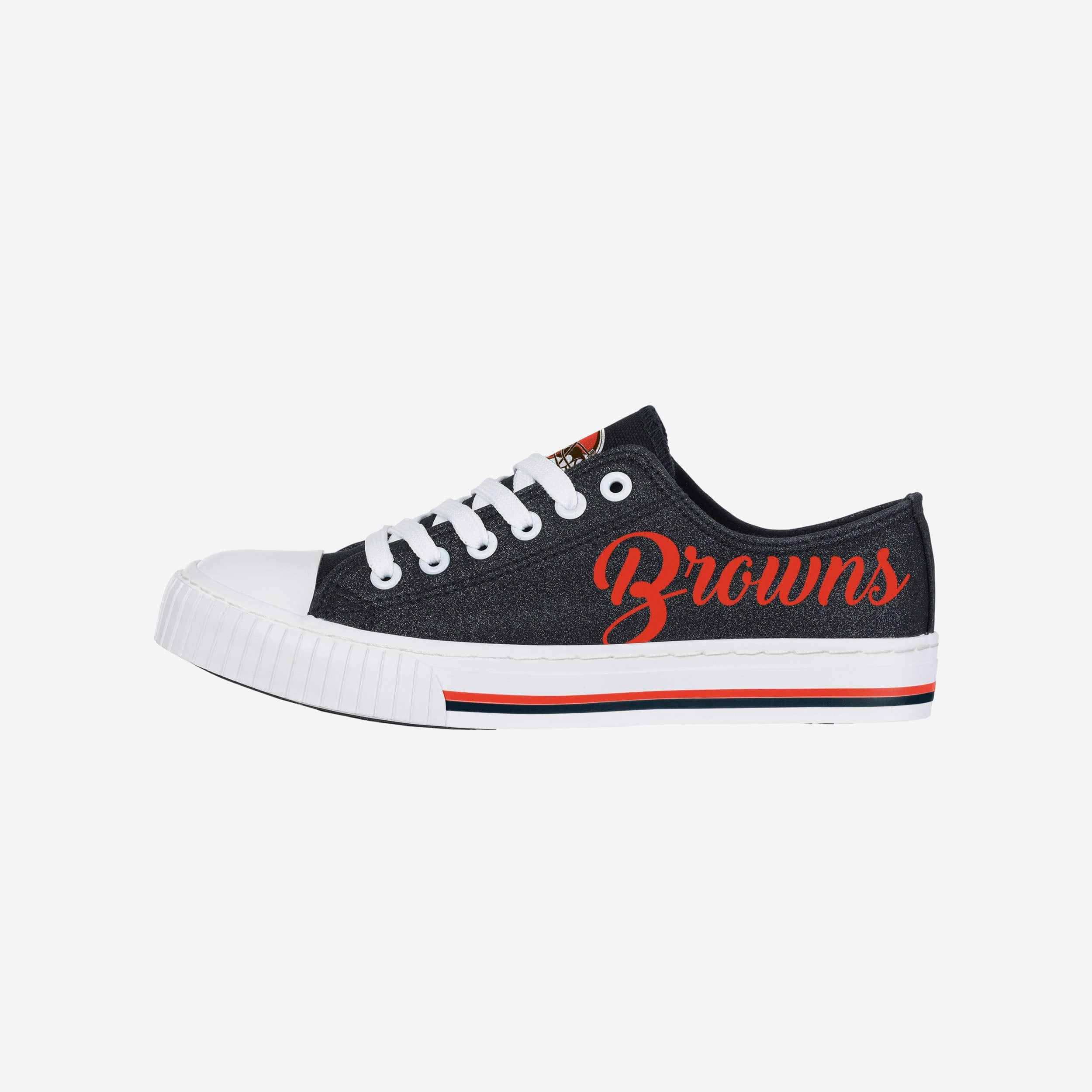 FOCO Womens NFL Team Logo Ladies Fashion Color Glitter Low Top Canvas Sneakers Shoes