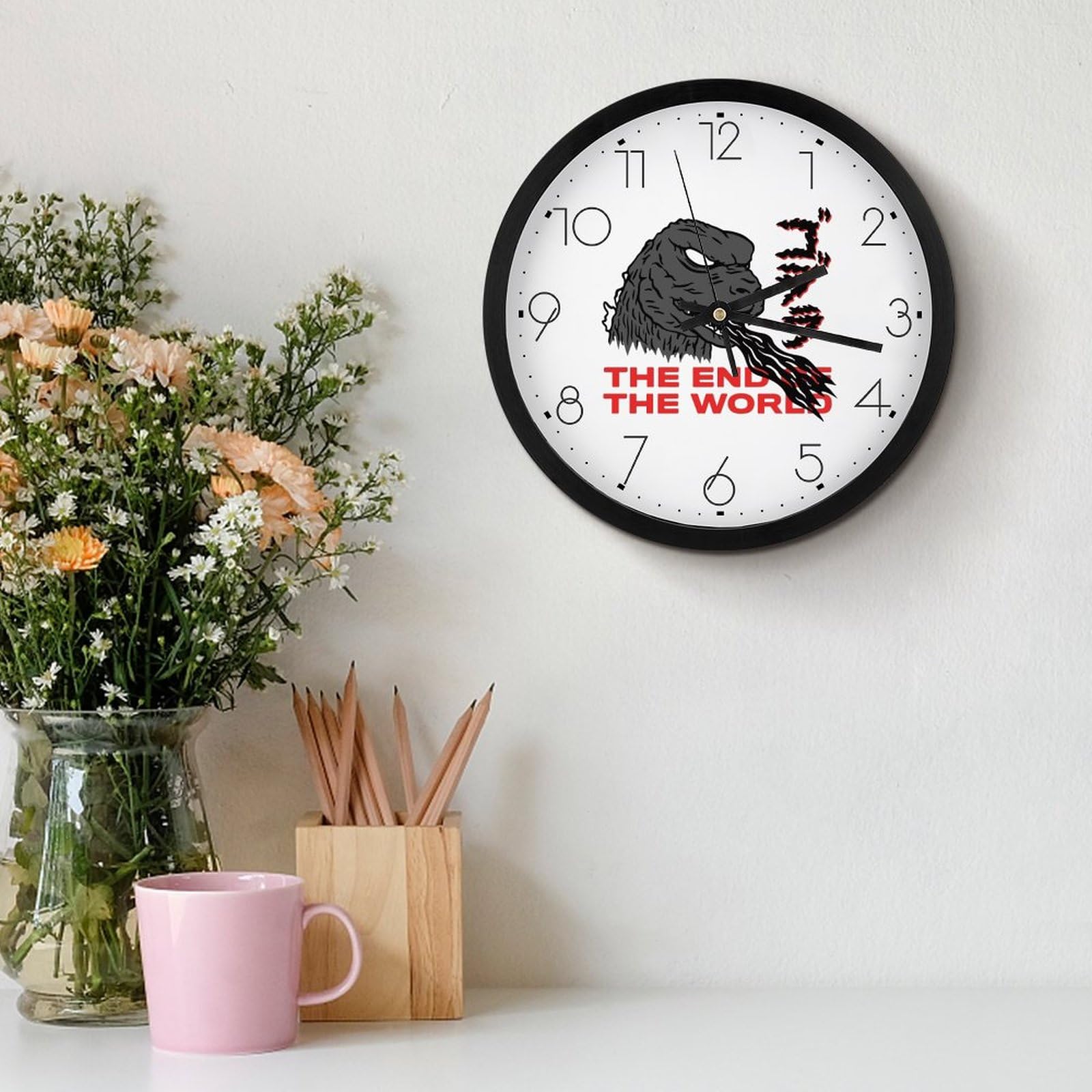 Amazon.co.jp: 壁時計 掛け時計 世界のゴジラ かけ時計 アナログ時計