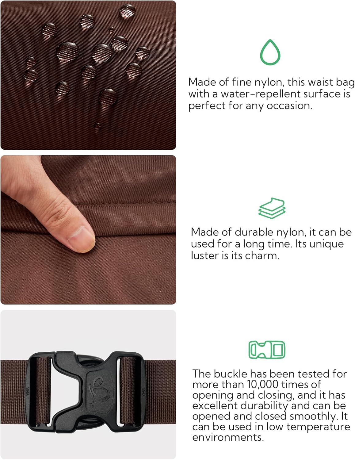 WATERFLY Fanny Pack Waist Packs: Large Crossbody Fanny Packs for Women Men with 5 Zipper Pockets Adjustable Strap Waist Bags Hip Pack for Traveling Cycling Running Hiking-Brown - Image 5