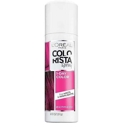L’Oréal Paris Colorista 1-Day Washable Temporary Hair Color Spray, Hot Pink, 2 Ounces