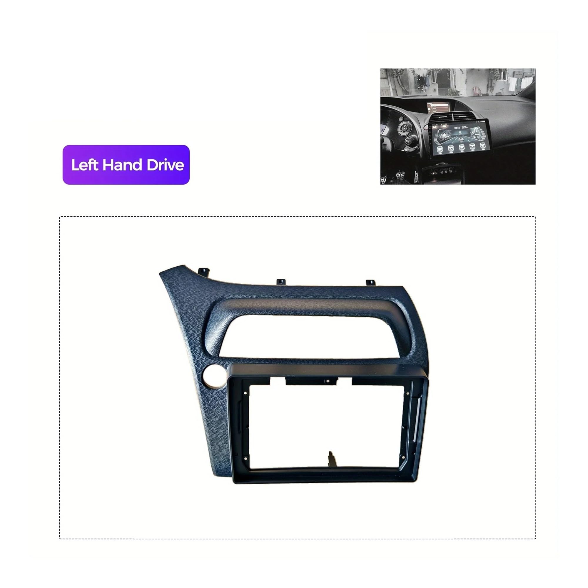 Mascherina Autoradio Cornice Stereo 9 Pollici Telaio 2 DIN Autoradio Fascia Auto Audio Dash Kit Installazione Trim per Civic Hatchback 2006 2007 2008 2009 2010 2011