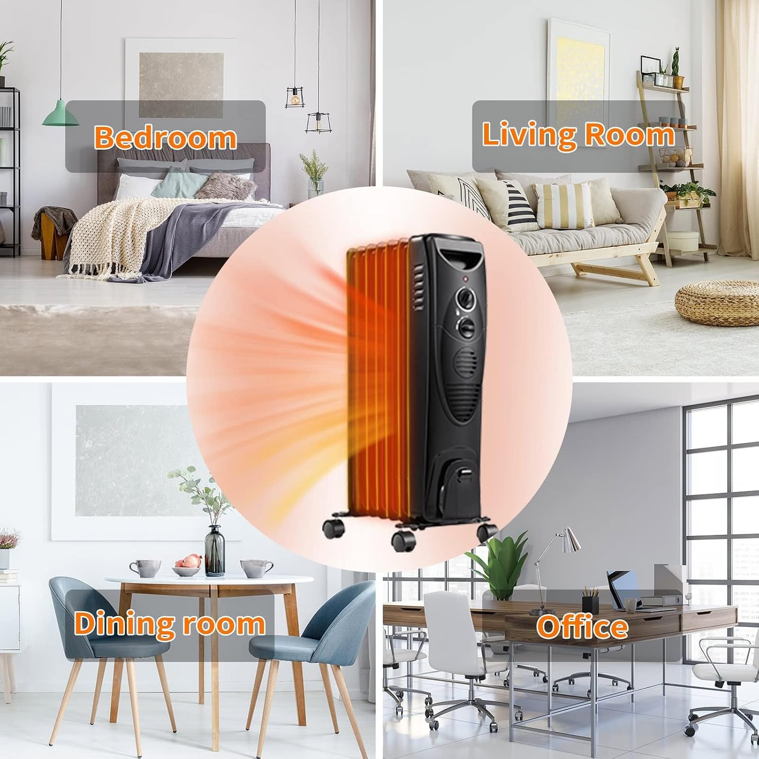 ZAFRO 1500W Oil Filled Radiator Heater, Electric Kosovo | Ubuy