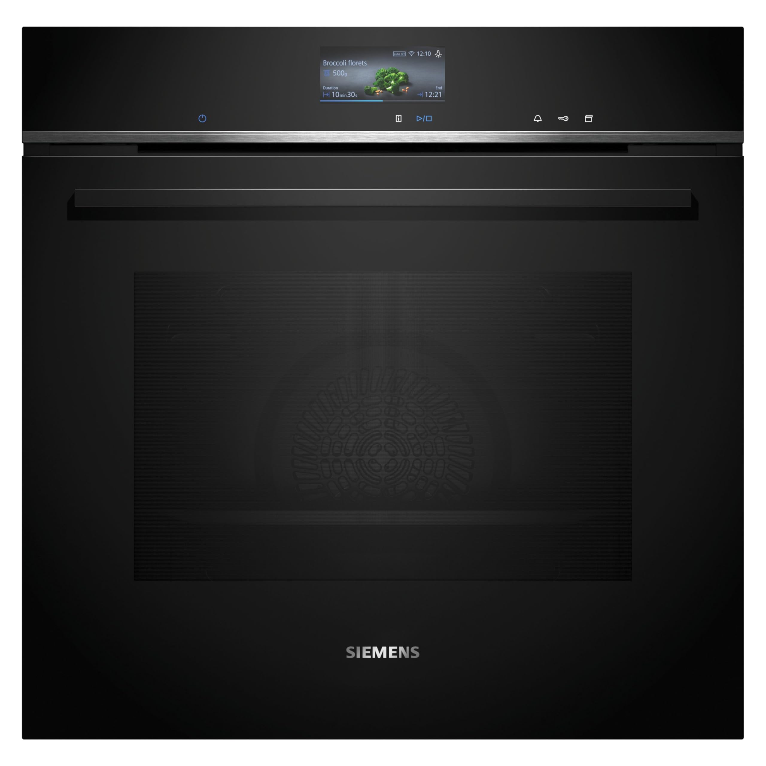 Siemens HS736G3B1, Smarter iQ700 Einbau-Dampfbackofen, 60 x 60 cm, Made in Germany, Hydrolyse Selbstreinigung, Bratenthermometer, Air Fry, Farb-Display, 4D Heißluft, Backautomatik, Pizzastufe, schwarz
