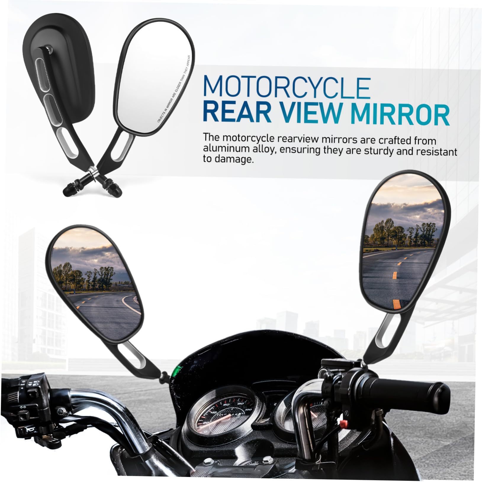 1set Specchietti Retrovisori Per Design Leggero Di Regolabili Per Manubri Scooter e Atv Facile Manutenzione e Aspetto Moderno